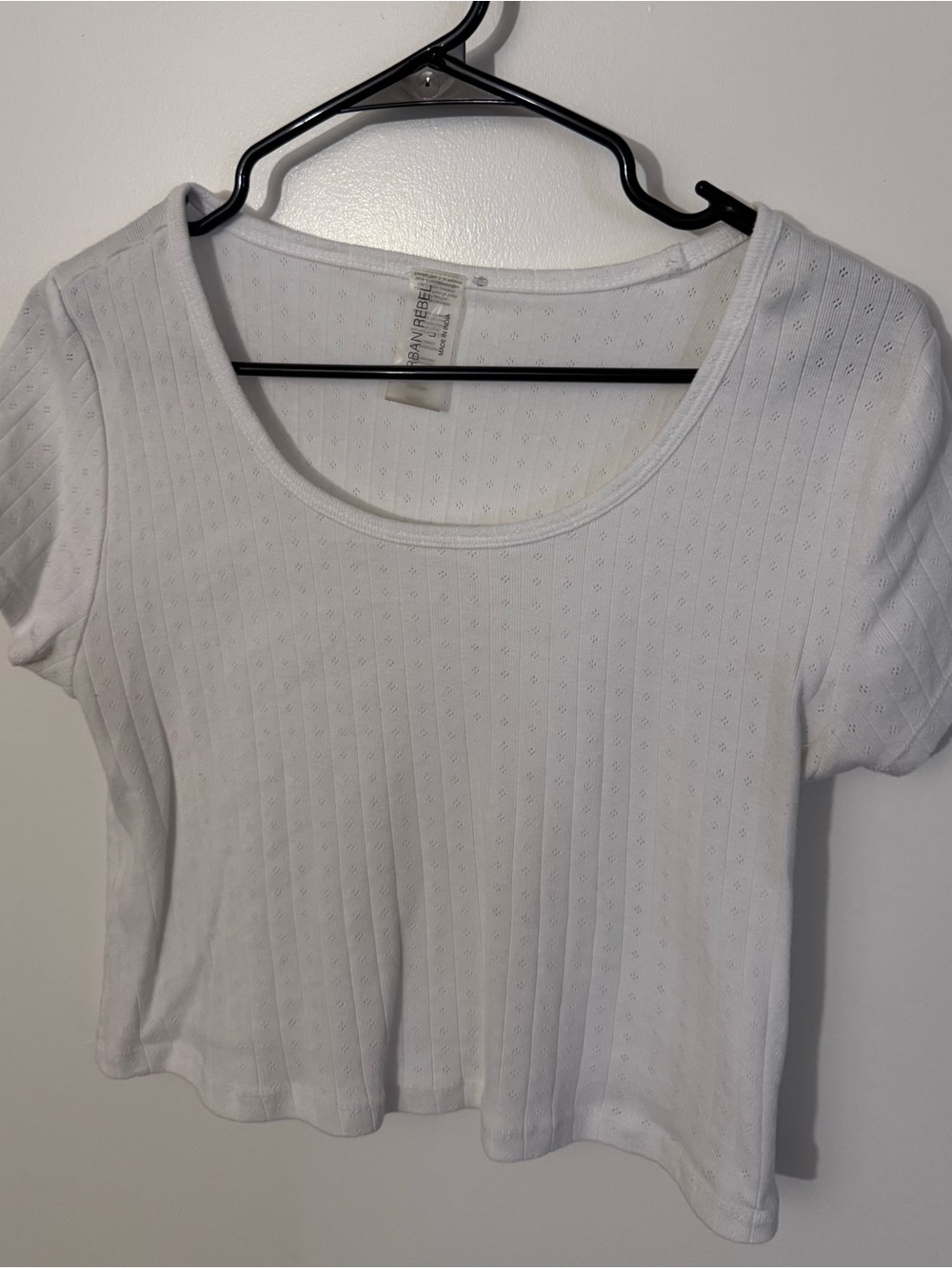 Classic White Scoop Neck Ribbed Baby Tee